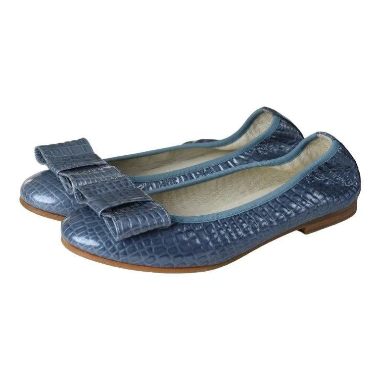 1412 - Light Blue Patent Leather Flats for Girl/Teen/Women by London Kids